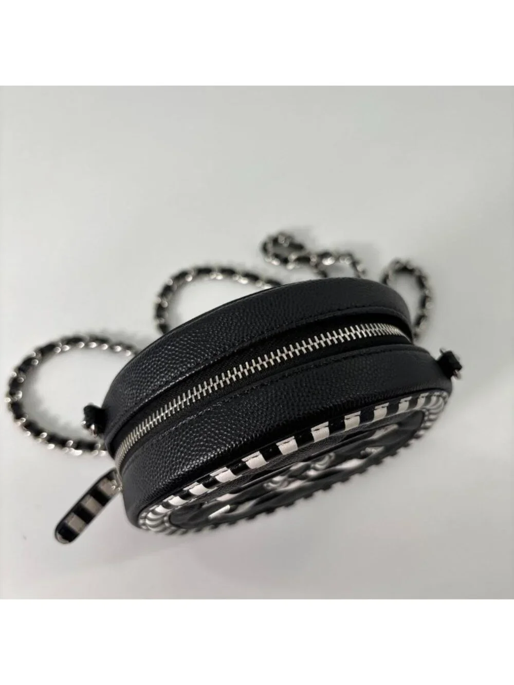 Chanel CC Filigree Caviar Leather Round Shoulder